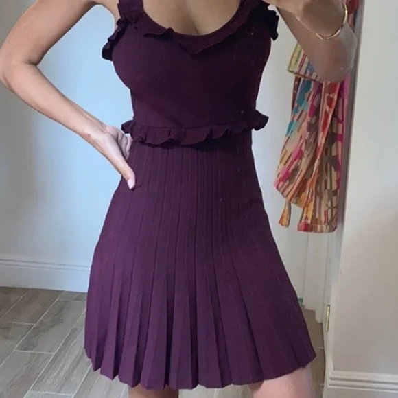 Zara | Dresses | Zara Pleated Ruffle Dress | Poshmark